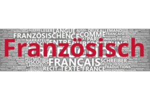 Eine Wortwolke für die Sprache Französisch, die auf einem Korpus veröffentlichter Aufsätze von Kolleg*innen aus dem Arbeitsbereich sowie teils aus Hausarbeiten und Abschlussarbeiten. Die Größe eines Worts entspricht dabei der Häufigkeit des Wortes im Korpus - je größer es ist, desto häufiger kommt es vor.