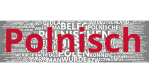 Eine Wortwolke für die Sprache Polnisch, die auf einem Korpus veröffentlichter Aufsätze von Kolleg*innen aus dem Arbeitsbereich sowie teils aus Hausarbeiten und Abschlussarbeiten. Die Größe eines Worts entspricht dabei der Häufigkeit des Wortes im Korpus - je größer es ist, desto häufiger kommt es vor.